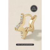 Hetra Altın Renkli Cerrahi Çelik Yıldız Biçimli Zirkon Halka Piercing – Helix, Tragus, Rook, Kıkırdak (1 adet)