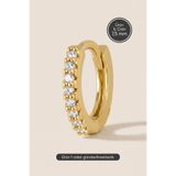 Hetra Altın Renkli Cerrahi Çelik Zirkon Taşlı Halka Piercing - Helix, Kıkırdak