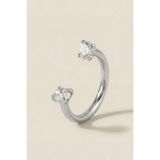 Hetra Gümüş Renkli Cerrahi Çelik 10 mm Tektaş Yarım Halka Piercing – Helix, Lobe, Kıkırdak