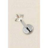 Hetra Gümüş Renkli Cerrahi Çelik 8 mm Tektaş Flatback Tragus Piercing – Helix, Flat, Kıkırdak