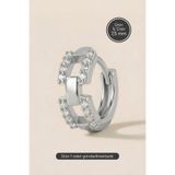 Hetra Gümüş Renkli Cerrahi Çelik Geometrik Zirkon Taşlı Halka Piercing – Helix (1 adet)