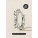 Hetra Gümüş Renkli Cerrahi Çelik Sıralı Küme Taşlı Halka Piercing – Helix, Daith, Kıkırdak, Lobe