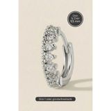 Hetra Gümüş Renkli Cerrahi Çelik Taç Formlu Zirkon Halka Piercing – Helix (1 adet)