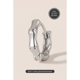 Hetra Gümüş Renkli Cerrahi Çelik Taşsız Bambu Formlu Halka Piercing – Helix, Kıkırdak, Lobe