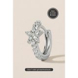 Hetra Gümüş Renkli Cerrahi Çelik Yıldız Figürlü Zirkon Taşlı Halka Piercing – Helix, Kıkırdak, Lobe
