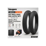 heugers 20x4.0 3mm Zırhlı Fat Bike E-Bike Dış Lastik Seti (Ön ve Arka) Asfalt Desen