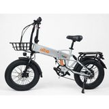 Heugers Alba Fold 3 Elektrikli Katlanır Bisiklet – 48V 10AH 480WH Batarya, Entegre Bagaj, Ön Sepet ve Gidon Aynası(Gri)