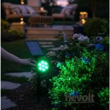 Hevolt Solar Güneş Enerjili Kazıklı 7W LED Çim & Bahçe Peyzaj Bitki Aydınlatma Armatürü 7 Ledli IP65 Korumalı 1 Adet - Yeşil