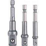 Hex Plus Lokma Adaptörü 3 Parça Set 1/4-3/8-1/2 mm DMX4712 - Renkli
