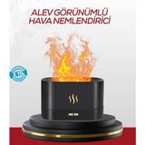Hexa LED Işıklı Buhar Makinesi Alev Efektli Kumandalı Oda Nemlendirici - Çok Renkli