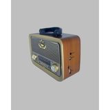 Hexa Nostalji Bluetooth Radyo Fm Am Sw Ahşap Eskitme Tasarım Yeni Nesil - Çok Renkli