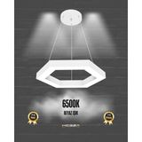 Hexagon (Beyaz Kasa, Beyaz Işık) Ledli Modern Sarkıt LED Avize Salon Mutfak Oturma Yatak Odası Sarkıt