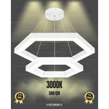 Hexagon Piramit ( Beyaz Kasa, Sarı Işık ) Ledli Modern Sarkıt LED Avize - 2
