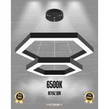 Hexagon Piramit ( Siyah Kasa, Beyaz Işık ) Ledli Modern Sarkıt LED Avize - 2