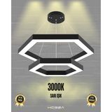 Hexagon Piramit ( Siyah Kasa, Sarı Işık ) Ledli Modern Sarkıt LED Avize - 2