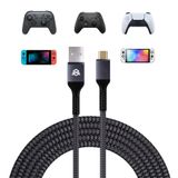 HEXGAMING PS5 Kumandası için 13,12FT Şarj Kablosu, Oyun Pedi için Yedek USB C Kablosu, Xbox Core/Elite Series 2 / Switch Pro Kumandası için Evrensel Veri Kablosu Aksesuarları
