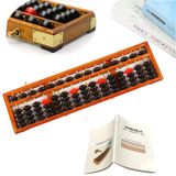 hexing Vintage Stil Ahşap Abaküs Soroban 15 Sütun (12,5 inç) Yetişkinler ve Çocuklar için Profesyonel Abaküs Matematik Kılavuz El Kitabı ve Sıfırlama Düğmesi, Kaymaz Kauçuk Ayaklar