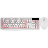 HEXSIUM Kablosuz Klavye Mouse Seti Kedi Temalı Sessiz Pembe Beyaz Retro Tablet Laptop PC Uyumlu