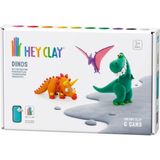 Hey Clay 6'lı Kutu Dinozorlar Pterodactylus Triceratops Tyrannosaurus Hava ile Kuruyan Kil