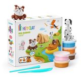 HEY CLAY Dog Buddies, 15 kutu - 3 yaşından büyük çocuklar için havayla kurutulmuş kil seti - yaratıcı heykel seti