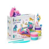 Hey Clay - Rainbow Unicorns | 15 teneke ile polimer kil | el sanatları çocuklar 3 yıl veya daha büyük tek boynuzlu atlar | 6 figürlü doğum günü hediyesi çocuklar ve kızlar | Havada kurutulmuş kil