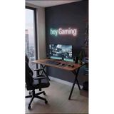 Hey Gaming Profesyonel Oyuncu Masası Ceviz 120 Cm Siyah Ayak