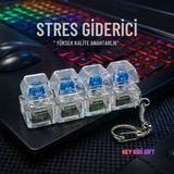 Hey Gidi Gift Işıklı Mekanik Klavye Tuşu Anahtarlık – Stres Giderici Sesli Fidget Keychain, Basmalı Switch Oyuncak - renk
