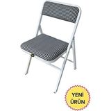 Hey Katlanır Kamp Sandalyesi Piknik Sandalyesi Beyaz Kazayağı Kumaş - Metal