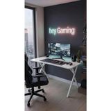 Hey Modüler Mobilya 120 cm Gaming Profesyonel Oyuncu Masası Beyaz Tabla, Beyaz Metal Ayaklı Hey Gaming - beyaz ayaklı