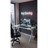 hey modüler mobilya 120 cm Gaming Profesyonel Oyuncu Masası Beyaz Tabla, Beyaz Metal Ayaklı Hey Gaming