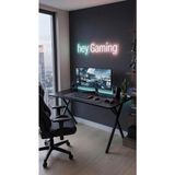 Hey Modüler Mobilya 120 cm Gaming Profesyonel Oyuncu Masası Siyah Tabla, Siyah Metal Ayaklı Hey Gaming - Siyah - Siyah