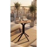 Hey Modüler Mobilya 50 cm Yuvarlak Balkon Masası & Yemek Masası 73 cm Yükseklik Çam Tabla, Siyah Metal Ayaklı Yıldız Model
