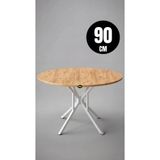 hey modüler mobilya 90 Cm Selin Çam Yuvarlak Mutfak Masası Yemek Masası Balkon Masası Metal Beyaz Ayak
