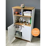 Hey Modüler Mobilya Deren Banyo Dolabı Çok Amaçlı Dolap Bölmeli Raf 72 cm - Beyaz - Ceviz