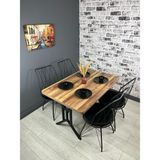 Hey Modüler Mobilya Handan Kemençe Mutfak Yemek Masası Balkon Masası Kavisli Köşe 110*70 cm - Kahverengi