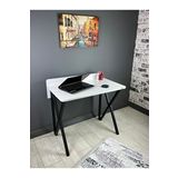 Hey Modüler Mobilya Hayal 90 CM Beyaz Metal Siyah Ayaklı Bilgisayar Çalışma Masası