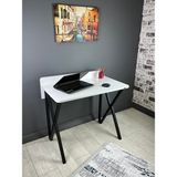 Hey Modüler Mobilya Hayal Beyaz Çalışma Masası Bilgisayar Ofis Masası Metal Siyah Ayak 90 cm - Beyaz - Siyah - 90x52 cm