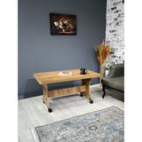 Hey Modüler Mobilya Hey Ada Tekerlekli Kavisli Köşe Orta Sehpa Ceviz 100 x 60 cm Modern Tasarım ve Fonksiyonel Kullanım