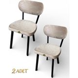 Hey Modüler Mobilya Hey Elma Mutfak Yemek Sandalyesi Salon Balkon Sandalyesi Sütlü Kahve Baby Face Kumaş 2'li - Sütlü Kahverengi - 2'Li Renk