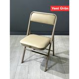 Hey Modüler Mobilya Hey Katlanır Sandalye Mutfak Yemek Balkon Bahçe Otel Kafe Katlanır Sandalye - Cappuccino