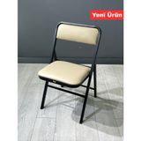 Hey Modüler Mobilya Hey Katlanır Sandalye Mutfak Yemek Balkon Bahçe Otel Kafe Katlanır Sandalye - Cappucino