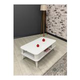 Hey Moduler Mobilya Kumsal Oval Kenar 100* 60 Beyaz Orta Sehpa