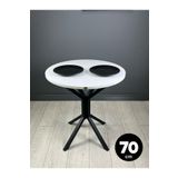 Hey Modüler Mobilya Nisa Beyaz Yuvarlak Mutfak Masası Yemek Masası Metal Siyah Ayak 70 Cm