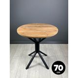 Hey Modüler Mobilya Nisa Ceviz Yuvarlak Mutfak Masası Yemek Masası Metal Siyah Ayak 70 Cm