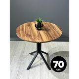 Hey Modüler Mobilya Nisa Kemençe Yuvarlak Yemek Masası Metal Siyah Ayak 70 CM