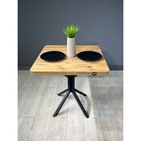 Hey Modüler Mobilya Roma Atlantik Çam Yemek Masası Kavisli Köşe Metal Siyah Ayak 80 CM