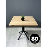 Hey Modüler Mobilya Roma Sonoma Mutfak Yemek Masası Balkon Masası Kavisli Köşe Metal Siyah Ayak 80 cm
