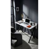hey modüler mobilya Rüya Çalışma Masası Ofis Masası Beyaz Metal Siyah Ayak 103 Cm