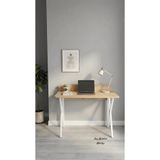 hey modüler mobilya Rüya Çalışma Masası Ofis Masası Çam Metal Beyaz Ayak 103 Cm
