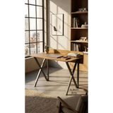hey modüler mobilya Rüya Çalışma Masası Ofis Masası Ceviz Metal Siyah Ayak 103 Cm